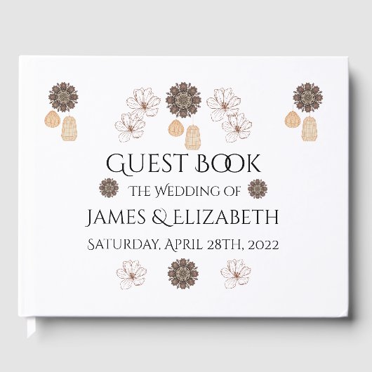Rustic Floral Boho Wedding Gastenboek (Voorkant)