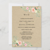 Rustic Floral Boho Wedding Invitation Kaart (Voorkant)