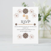 Rustic Floral Boho Wedding RSVP Kaartje (Staand voorkant)
