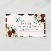 Rustic Floral Boho Wine Raffle Bridal Shower  Informatiekaartje (Voorkant)