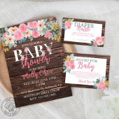 Rustic Floral Book for Baby Enclosure Card Informatiekaartje