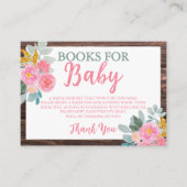 Rustic Floral Book for Baby Enclosure Card Informatiekaartje (Voorkant)