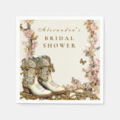Rustic Floral Boots Bridal Shower Servet (Voorkant)