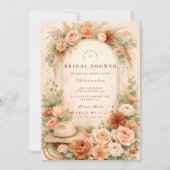 Rustic Floral Boots Western Bridal Shower Kaart (Voorkant)