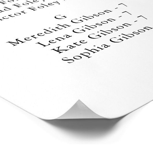 Rustic Floral Botanical Alphabetical Seating Chart Poster (Hoek)