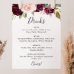 Rustic Floral Botanical Wedding Drink Menu Sign Poster<br><div class="desc">Dit rustige florale botanische bruiloft drink-menubord is perfect voor een moderne bruiloft. Het ontwerp is voorzien van prachtige en kleurrijke handgetekende bloemen en bladeren,  die elegant in aantrekkelijke bouquets zijn gegoten.</div>