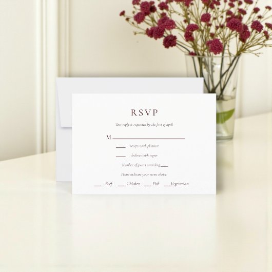 Rustic Floral Bouquet RSVP Card Kaartje