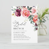 Rustic Floral Bridal Brunch Shower Kaart (Staand voorkant)