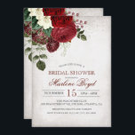 Rustic Floral Bridal Shower Kaart<br><div class="desc">Herfst rustieke bloemenbruids doucheuitnodiging</div>