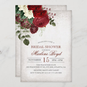 Rustic Floral Bridal Shower Kaart