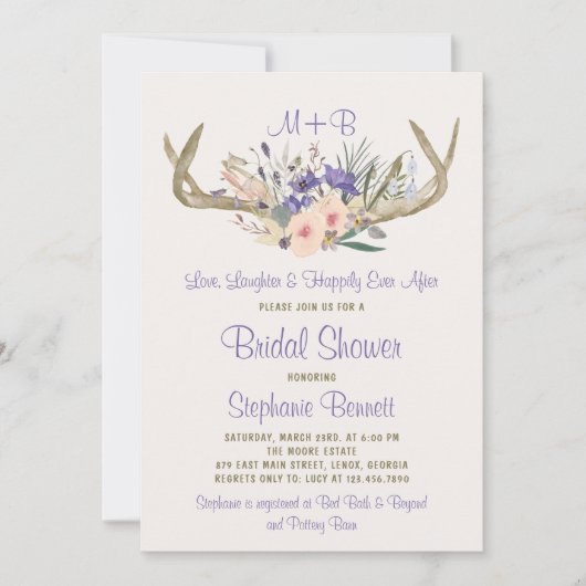 Rustic Floral Bridal Shower Kaart (Voorkant)