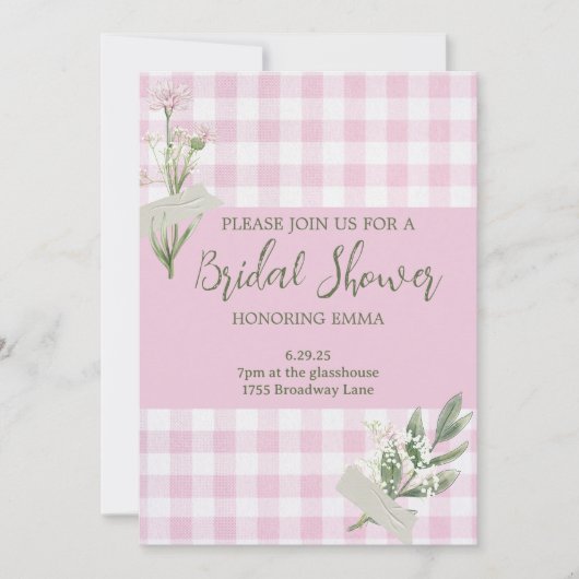 Rustic Floral Bridal Shower Kaart (Voorkant)