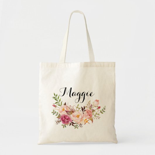 Rustic Floral bridesmaid op maat, Welkom Tote Bag (Voorkant)