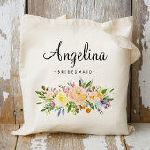 Rustic Floral Bridesmaid Personalized-07 Tote Bag