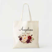 Rustic Floral Bridesmaid Personalized Tote Bag (Voorkant)