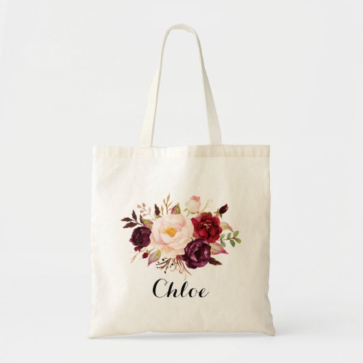 Rustic Floral bridesmaid, Wedding Gift Tote Bag (Voorkant)