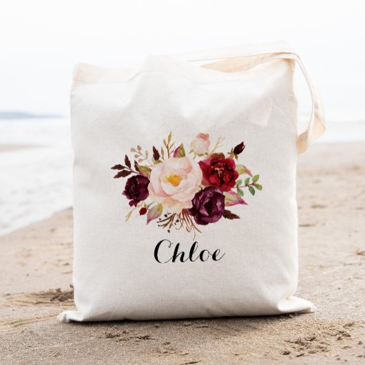 Rustic Floral bridesmaid, Wedding Gift Tote Bag