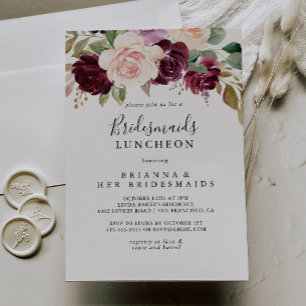 Rustic Floral Bridesmaids Luncheon Shower Kaart