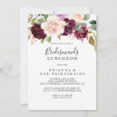 Rustic Floral Bridesmaids Luncheon Shower Kaart (Voorkant)