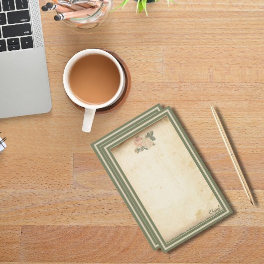 Rustic Floral Briefpapier