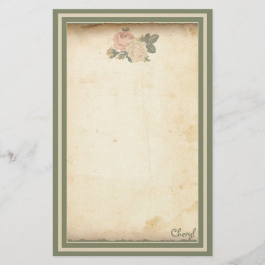 Rustic Floral Briefpapier (Voorkant)