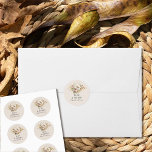 Rustic Floral Brown Neutral Fall Flowers Wedding Ronde Sticker<br><div class="desc">Rustic floral wedding stickers to use as envelope seals, favor stickers, food labels etc. Design features beautiful bouquet of flowers with earthy neutral wedding colors in shades of brown, blush pink, ivory and tan. Boho chic autumnal country floral design with elegant, simple modern lettering. Perfect for fall wedding, country wedding,...</div>