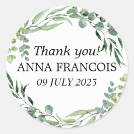 Rustic floral bruiloft Dank u sticker