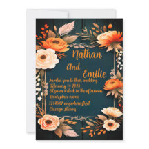 Rustic Floral bruiloft uitnodiging