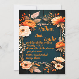 Rustic Floral bruiloft uitnodiging