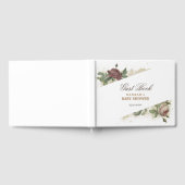 Rustic Floral Burgundy Marsala Modern Baby shower Gastenboek (Volledig)