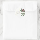 Rustic Floral Burgundy Marsala Modern Minimalist C Ronde Sticker (Tas)