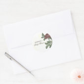 Rustic Floral Burgundy Marsala Modern Minimalist C Ronde Sticker (Envelop)