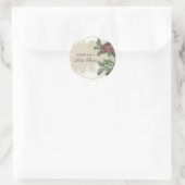 Rustic Floral Burgundy Marsala Modern Minimalist Ronde Sticker (Tas)