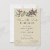 Rustic Floral Burgundy Marsala slaat de datumkaart Save The Date (Voorkant)