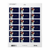 Rustic Floral Burgundy Navy Gold Etiket (Full Sheet)