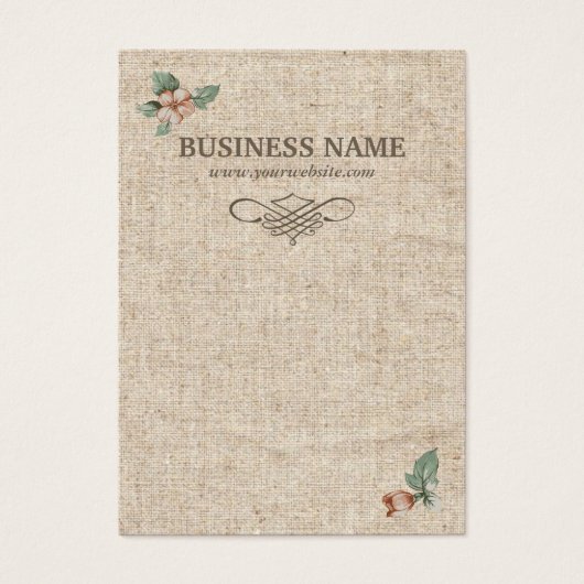 Rustic Floral Burlap achtergrond die Kaart verdien (Voorkant)