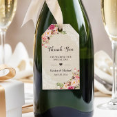 Rustic Floral Burlap Wedding Favor Dank je Cadeaulabel