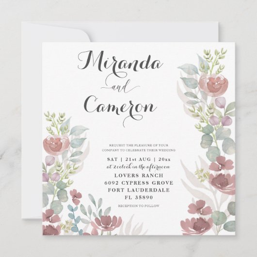 Rustic Floral Burnt Oranje Wedding (Voorkant)