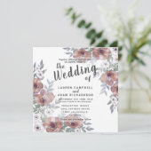 Rustic Floral Burnt Oranje Wedding Kaart (Staand voorkant)