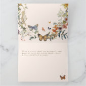 Rustic Floral Butterfly Geslachtsneutraal Baby sho Bedankkaart (Binnen)