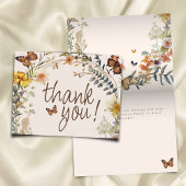 Rustic Floral Butterfly Geslachtsneutraal Baby sho Bedankkaart
