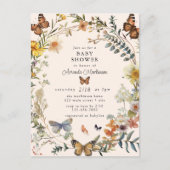 Rustic Floral Butterfly Geslachtsneutraal Baby sho Briefkaart (Voorkant)
