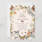 Rustic Floral Butterfly Geslachtsneutraal Baby sho Kaart (Voorkant)