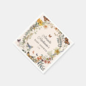 Rustic Floral Butterfly Geslachtsneutraal Baby sho Servet (Hoek)