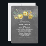 Rustic Floral Chalkboard repesal Dinner Kaart<br><div class="desc">en rustige repetitie met gele rozen en kleine takken met een grote adem.</div>