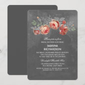 Rustic Floral Chalkboard Vrijgezellenfeest Kaart (Voorkant / Achterkant)