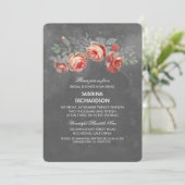 Rustic Floral Chalkboard Vrijgezellenfeest Kaart (Staand voorkant)