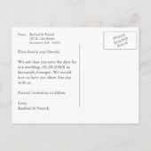 Rustic Floral Chalkboard Wedding Save the Date Aankondigingskaart (Achterkant)