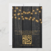 Rustic floral chic barn wood qr code wedding kaart (Achterkant)