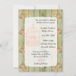 Rustic Floral Chic Floral Wedding Invitations Kaart